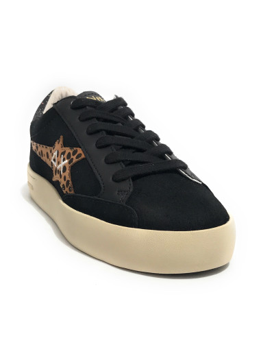 Scarpe Sun68 sneaker Girl's big Katy suede teen pelle nero Z25SU06 Z44424T
