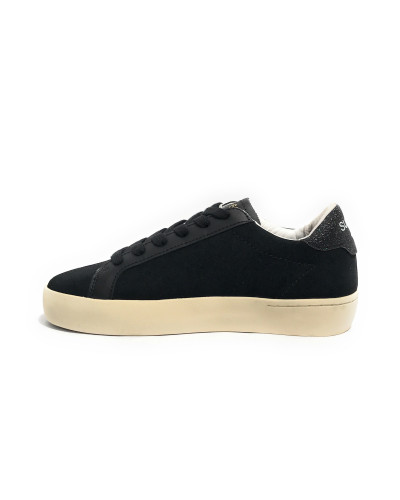 Scarpe Sun68 sneaker Girl's big Katy suede teen pelle nero Z25SU06 Z44424T
