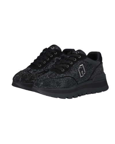Scarpe donna Liu-Jo Amazing 23 sneaker pelle/ microfiber strass black D25LJ24 BF4053 TX288