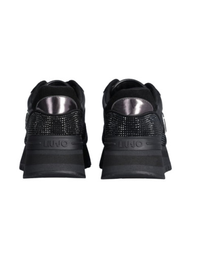 Scarpe donna Liu-Jo Amazing 23 sneaker pelle/ microfiber strass black D25LJ24 BF4053 TX288