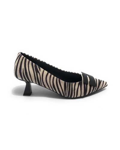 Scarpe donna décolleté Gold&gold tc 55 ecopelle animalier zebrata D25GG11 GP705