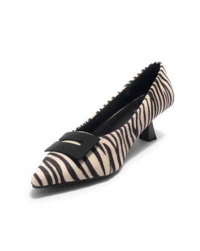 Scarpe donna décolleté Gold&gold tc 55 ecopelle animalier zebrata D25GG11 GP705