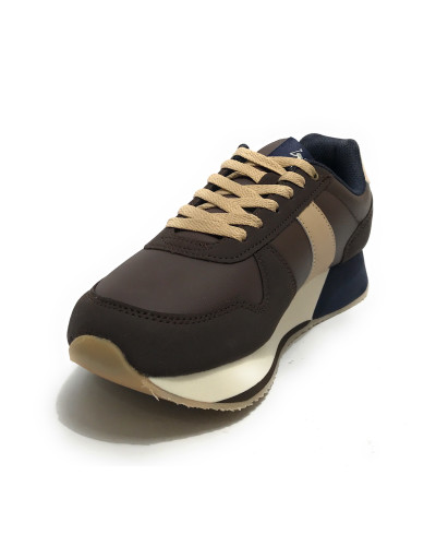 Scarpe U.S. Polo sneaker running Balbil 002 in ecopelle scamosciata dark brown/ beige U25UP07