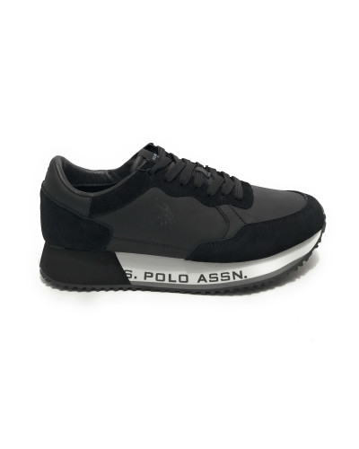 Scarpe U.S. Polo sneaker running Cleef 006A in pelle scamosciata/ tessuto black U25UP05