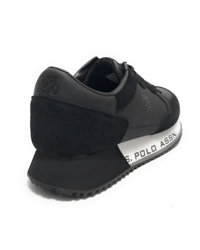 Scarpe U.S. Polo sneaker running Cleef 006A in pelle scamosciata/ tessuto black U25UP05