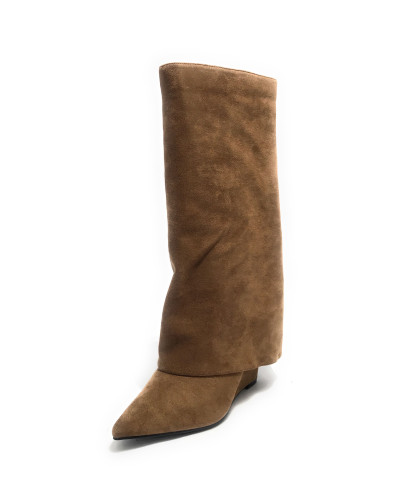 Scarpe donna Gold&gold stivale gonna ecosuede taupe D25GG24 GV16