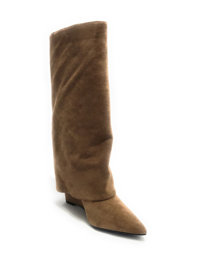 Scarpe donna Gold&gold stivale gonna ecosuede taupe D25GG24 GV16