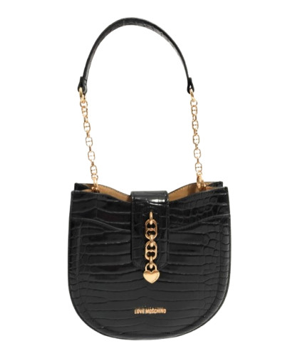 Borsa donna Love Moschino a spalla ecopelle shiny cocco nero B25MO92 JC4386PP0LKJ0000