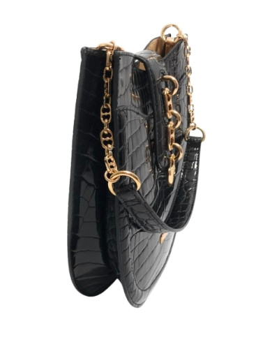 Borsa donna Love Moschino a spalla ecopelle shiny cocco nero B25MO92 JC4386PP0LKJ0000