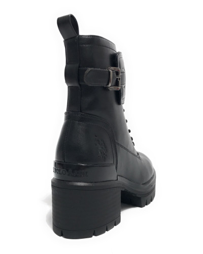 Scarpe donna anfibio US Polo Haley004 in ecopelle nero D25UP06