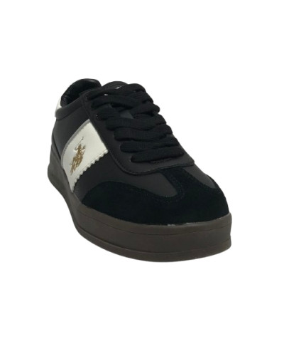 Scarpe US Polo Donna sneaker Campyw001 in pelle/ suede nero D25UP05