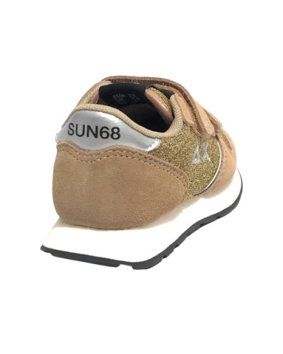 Scarpe Sun68 sneaker Girl's Ally glitter textile baby suede/ ecosuede oro Z25SU23 Z44404B