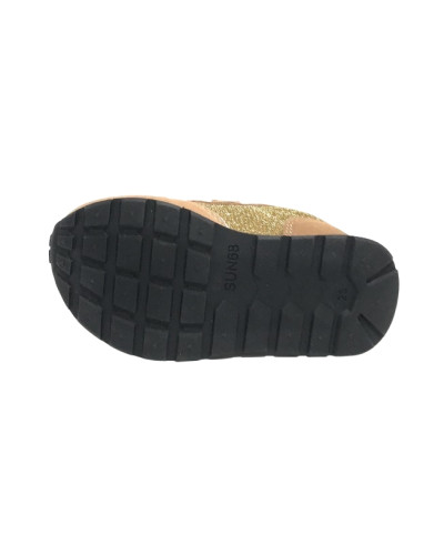 Scarpe Sun68 sneaker Girl's Ally glitter textile baby suede/ ecosuede oro Z25SU23 Z44404B