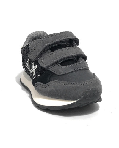 Scarpe Sun68 sneaker Girl's ally big glitter baby suede/ ecosuede nero Z25SU22 Z44417B