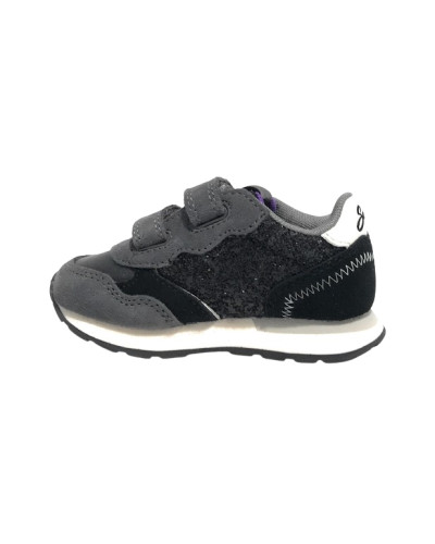 Scarpe Sun68 sneaker Girl's ally big glitter baby suede/ ecosuede nero Z25SU22 Z44417B