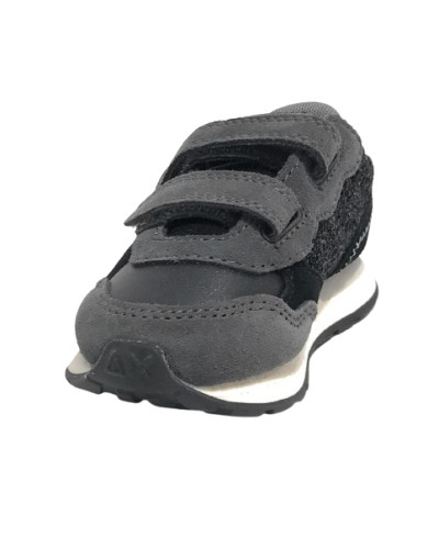 Scarpe Sun68 sneaker Girl's ally big glitter baby suede/ ecosuede nero Z25SU22 Z44417B