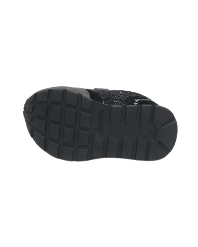 Scarpe Sun68 sneaker Girl's ally big glitter baby suede/ ecosuede nero Z25SU22 Z44417B