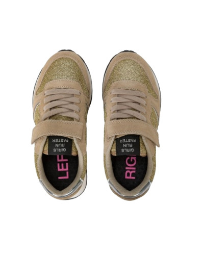 Scarpe Sun68 sneaker Girl's Ally glitter textile Kid oro Z25SU27 Z44404K