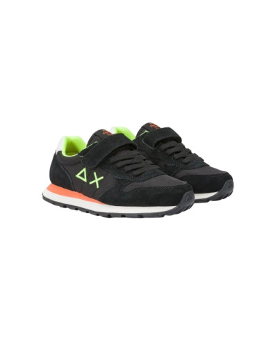 Sneaker Sun68 boy's Tom fluo pelle/ nylon nero Z25SU32 Z44302K