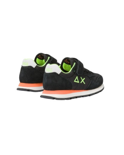 Sneaker Sun68 boy's Tom fluo pelle/ nylon nero Z25SU32 Z44302K