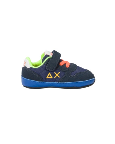 Scarpe Sun68 sneaker Boy's tom fluo new born suede/ nylon navy blue Z25SU36 Z44302N