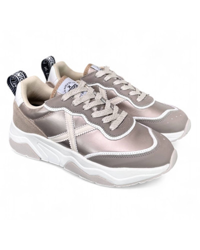 Scarpe donna Munich sneaker Wave 167 in pelle/ tessuto gold D25MU11 8770167