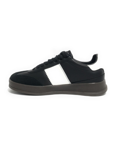 Scarpe U.S. Polo sneaker Campy001 in pelle/ ecopelle black/ white uomo U25UP15