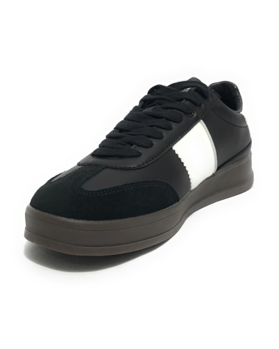 Scarpe U.S. Polo sneaker Campy001 in pelle/ ecopelle black/ white uomo U25UP15