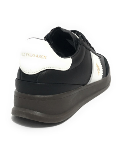 Scarpe U.S. Polo sneaker Campy001 in pelle/ ecopelle black/ white uomo U25UP15