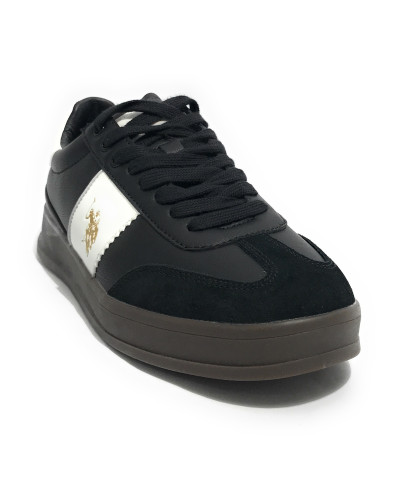 Scarpe U.S. Polo sneaker Campy001 in pelle/ ecopelle black/ white uomo U25UP15