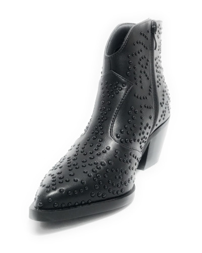 Scarpe donna Gold&gold stivale texano ecopelle nero D25GG27 GU266