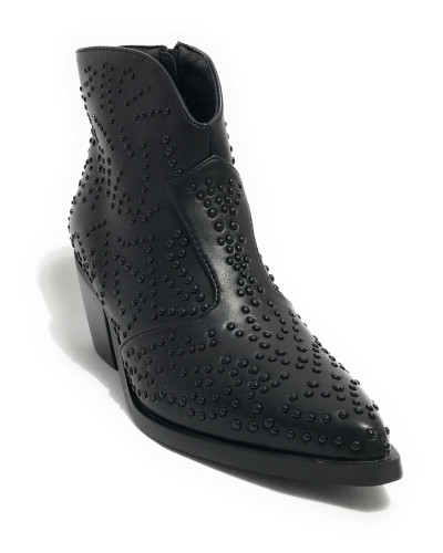 Scarpe donna Gold&gold stivale texano ecopelle nero D25GG27 GU266