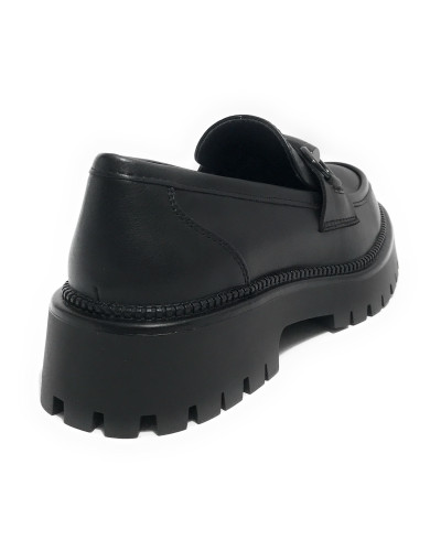 Scarpe donna mocassino Gold&gold ecopelle nero D25GG29 GR459