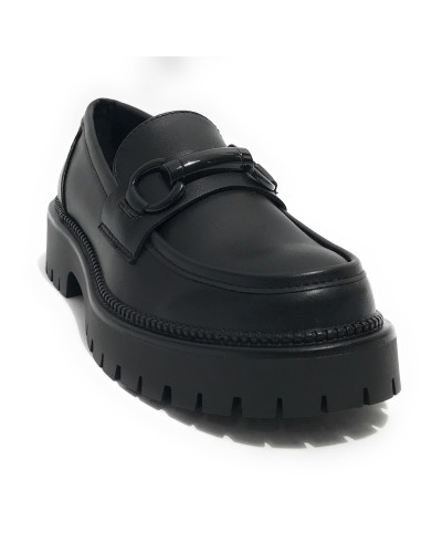 Scarpe donna mocassino Gold&gold ecopelle nero D25GG29 GR459