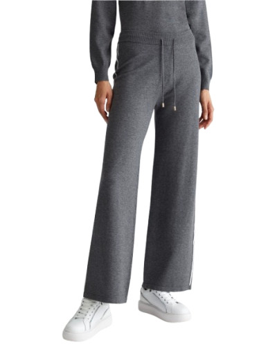 Pantalone donna Liu Jo jogging in maglia grigio antracite melange E25LJ45 TF4315 MS63L C3497