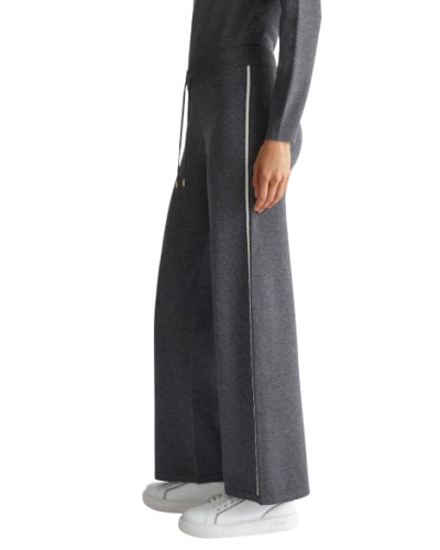 Pantalone donna Liu Jo jogging in maglia grigio antracite melange E25LJ45 TF4315 MS63L C3497