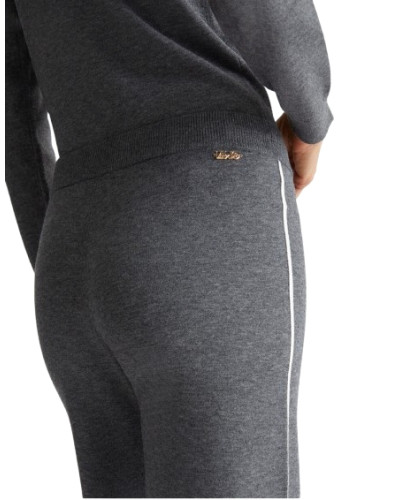 Pantalone donna Liu Jo jogging in maglia grigio antracite melange E25LJ45 TF4315 MS63L C3497