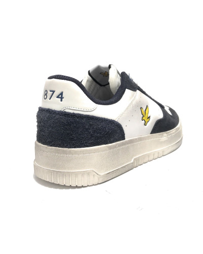 Scarpe uomo Lyle & Scott in pelle white/ navy blue U25LY01 LS300010BM03WHNV