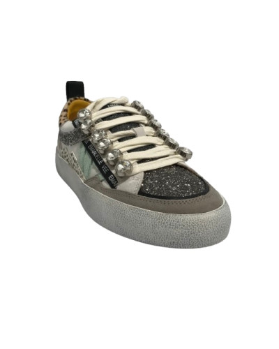 Scarpe donna sneaker Emanuélle Vee Soledad all strass in pelle multi/ salvia DS25EV05 451P-300-10-P011CB MSL