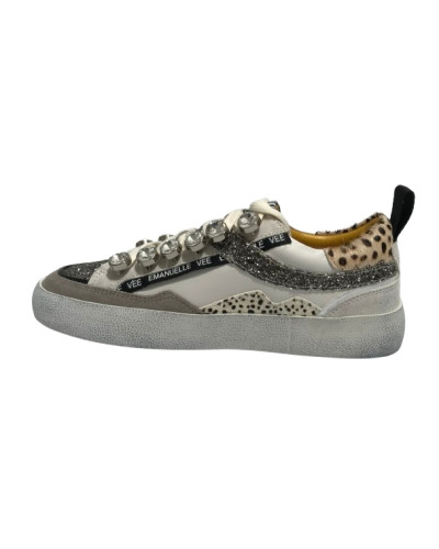 Scarpe donna sneaker Emanuélle Vee Soledad all strass in pelle multi/ salvia DS25EV05 451P-300-10-P011CB MSL