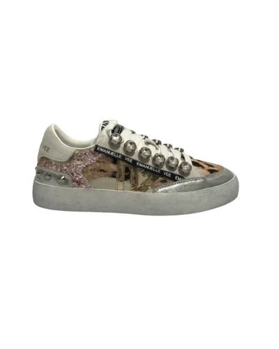 Scarpe donna sneaker Emanuélle Vee Soledad all strass in pelle laminata/ multi/ zebra DS25EV06 451P-300-12-P005CB MSL