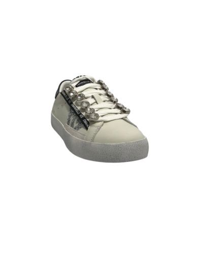 Scarpe donna sneaker Emanuélle Vee Soledad all strass in pelle white/ silver DS25EV11 451P-300-22-P145CB WH-SI