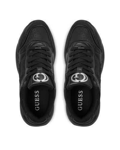 Scarpe donna Guess sneaker zeppa Samnie ecopelle/ tessuto embossed black DS25GU26 FLFSAMFAL12