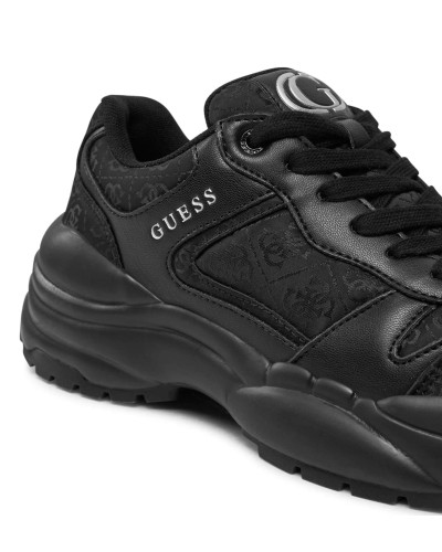 Scarpe donna Guess sneaker zeppa Samnie ecopelle/ tessuto embossed black DS25GU26 FLFSAMFAL12