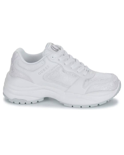 Scarpe donna Guess sneaker zeppa Samnie ecopelle/ tessuto embossed white DS25GU27 FLFSAMFAL12