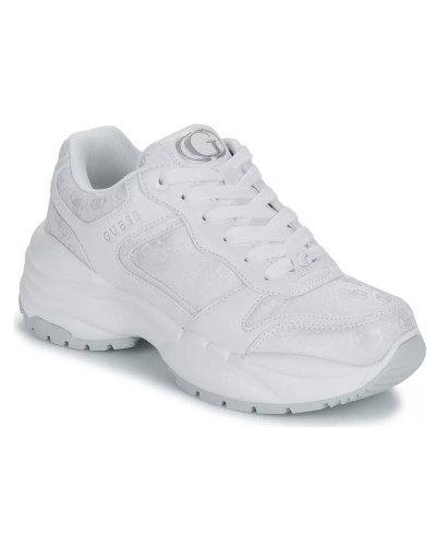Scarpe donna Guess sneaker zeppa Samnie ecopelle/ tessuto embossed white DS25GU27 FLFSAMFAL12