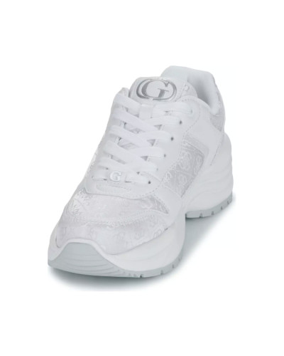 Scarpe donna Guess sneaker zeppa Samnie ecopelle/ tessuto embossed white DS25GU27 FLFSAMFAL12
