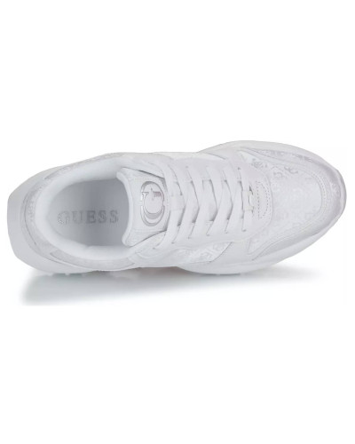 Scarpe donna Guess sneaker zeppa Samnie ecopelle/ tessuto embossed white DS25GU27 FLFSAMFAL12
