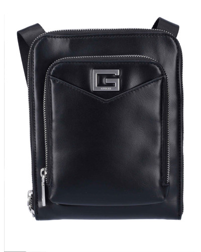 Borsa Guess tracolla uomo Siena flat crossbody zip around black UBS25GU13 HMSISSP5109