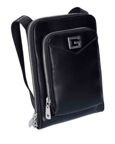 Borsa Guess tracolla uomo Siena flat crossbody zip around black UBS25GU13 HMSISSP5109